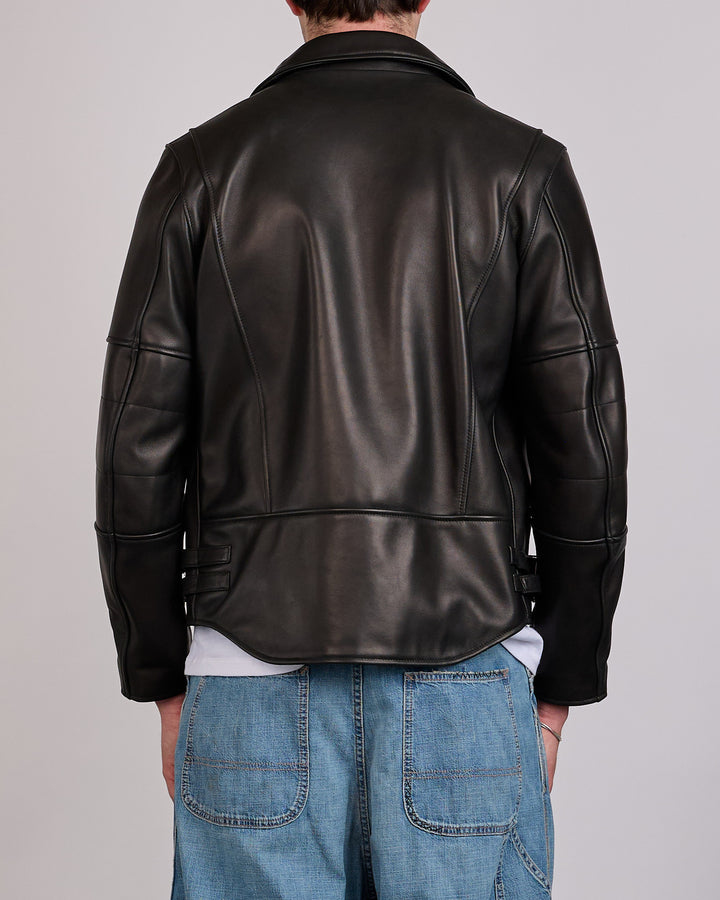 UNDERCOVER Sheepskin Leather Rider Jacket Black
