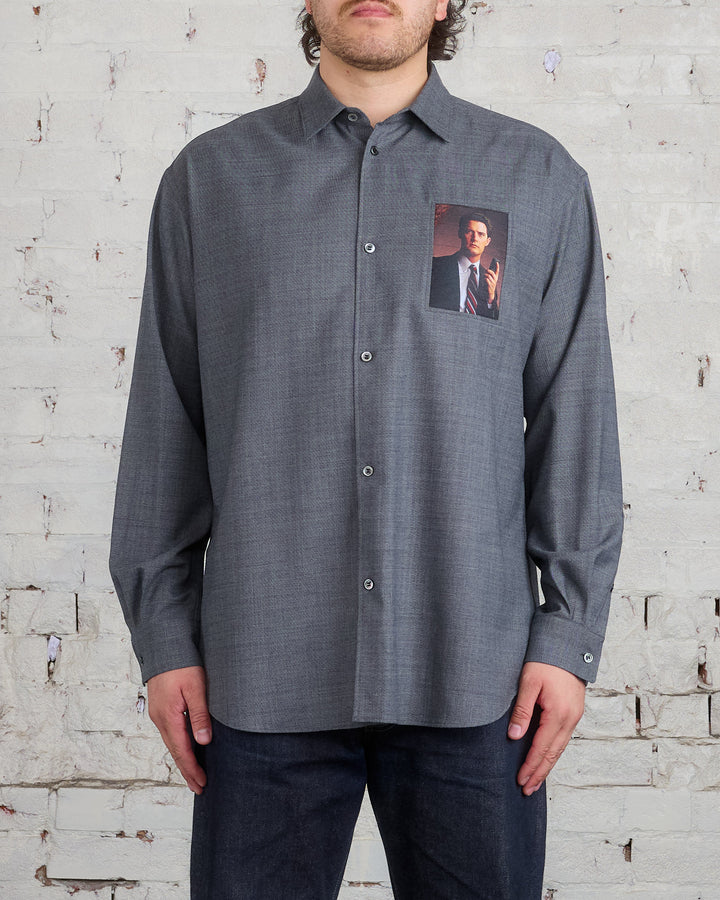 UNDERCOVER Twin Peaks Patch Button Shirt Charcoal