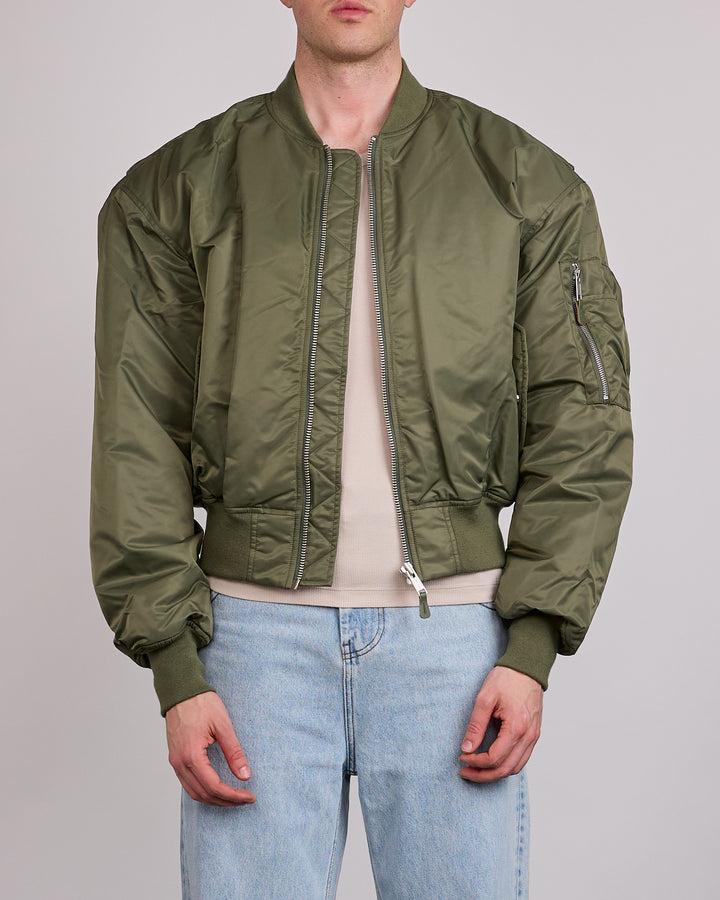 Entire Studios Uniform Cropped Broad Bomber Khaki