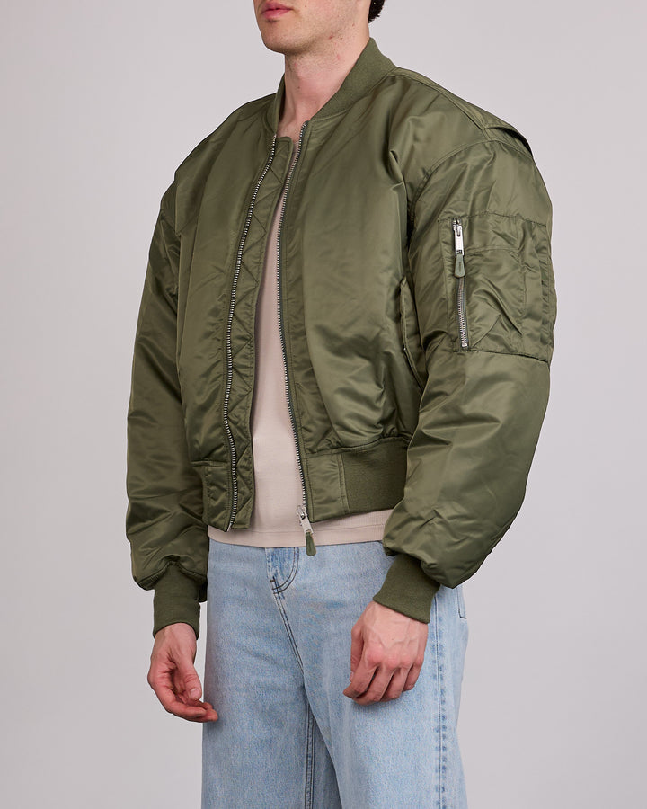 Entire Studios Uniform Cropped Broad Bomber Khaki