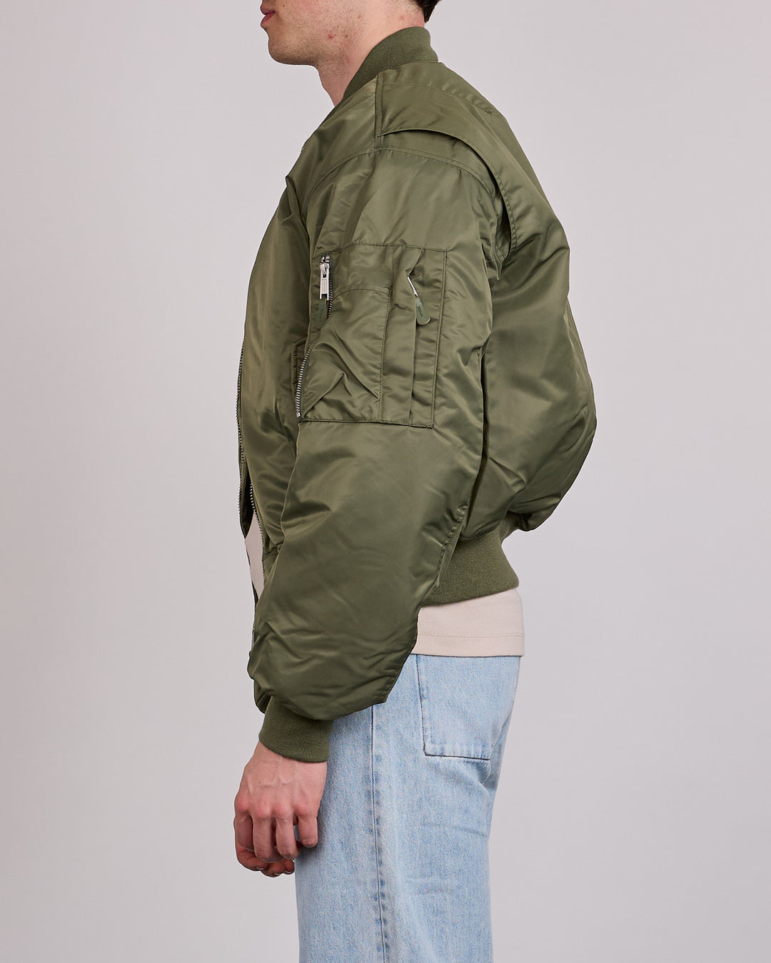 Entire Studios Uniform Cropped Broad Bomber Khaki