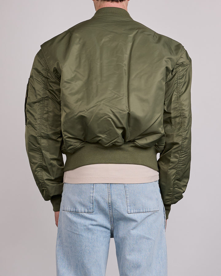 Entire Studios Uniform Cropped Broad Bomber Khaki