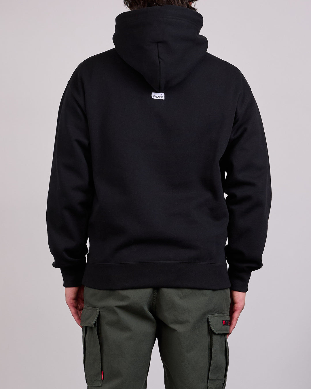 WTAPS AON Label Embroidered Hoodie Black