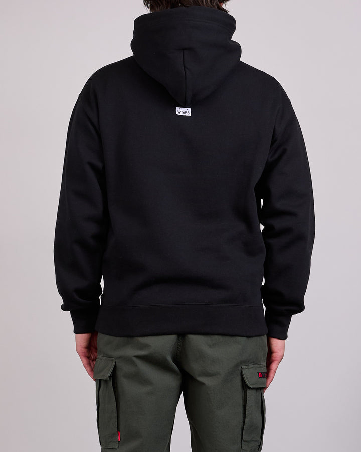 WTAPS AON Label Embroidered Hoodie Black