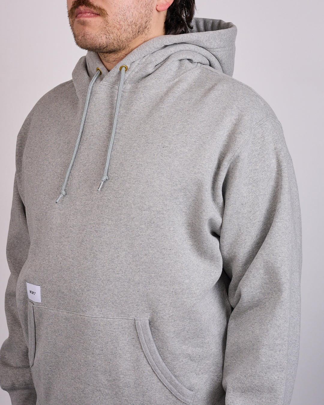 WTAPS AON Label Embroidered Hoodie Gray