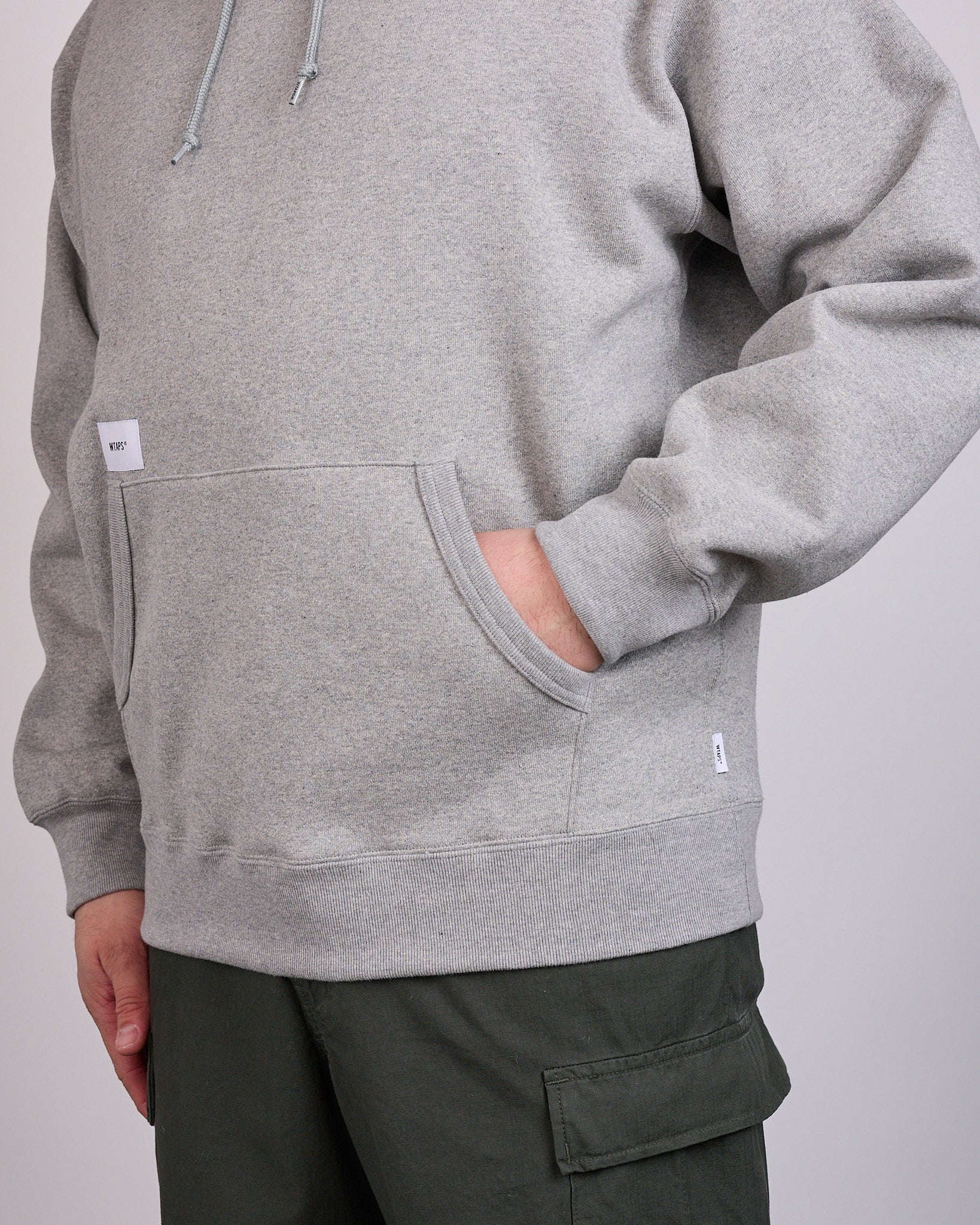 WTAPS AON Label Embroidered Hoodie Gray – LESS 17