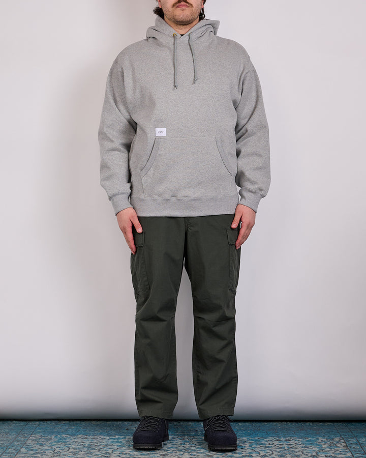 WTAPS AON Label Embroidered Hoodie Gray