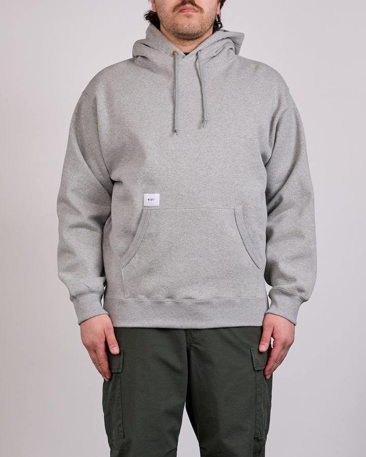 WTAPS AON Label Embroidered Hoodie Gray