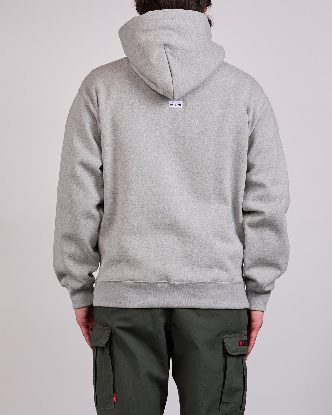 WTAPS AON Label Embroidered Hoodie Gray