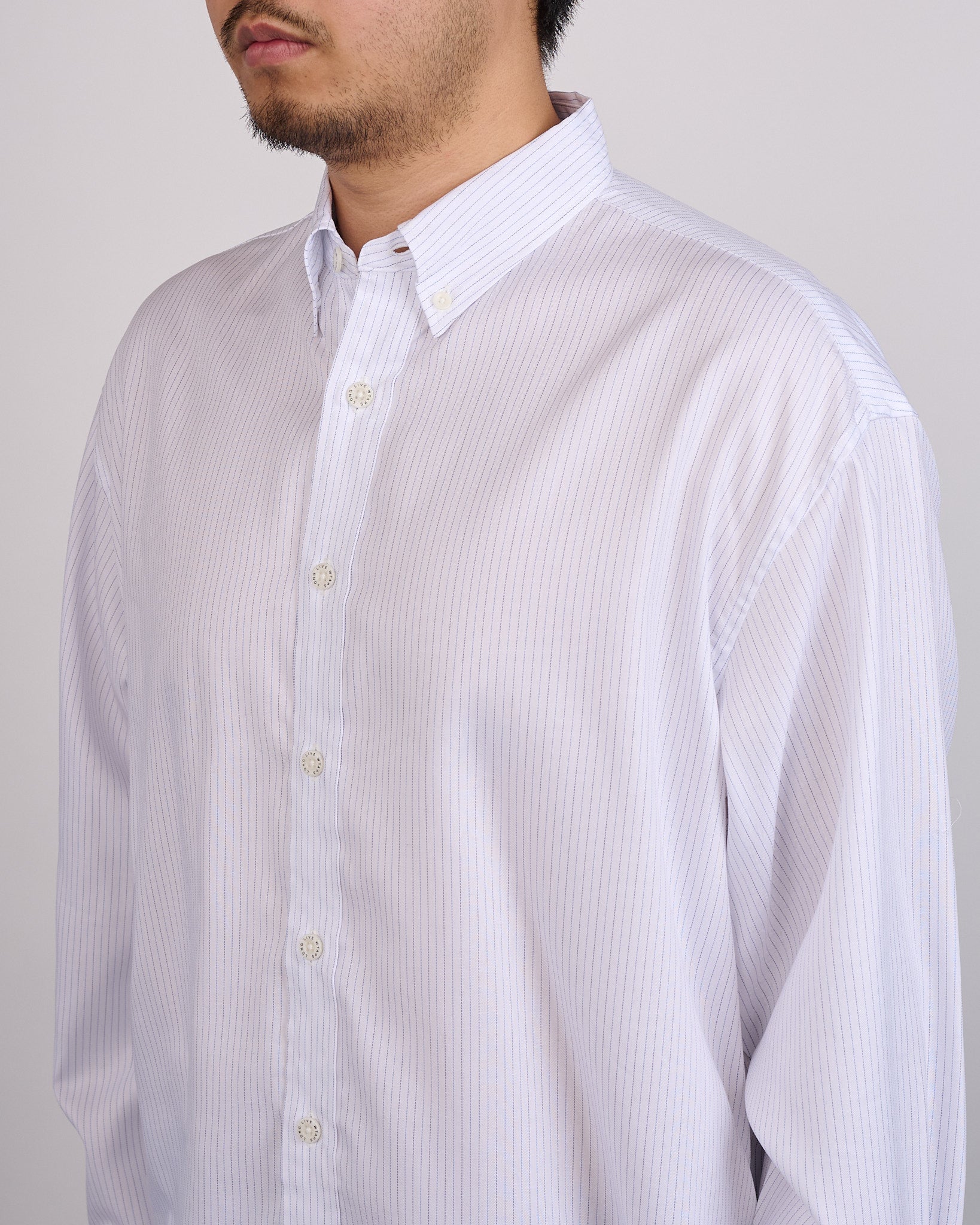 WTAPS BD02 LS Cotton Herringbone Textile Button Shirt Blue – LESS 17