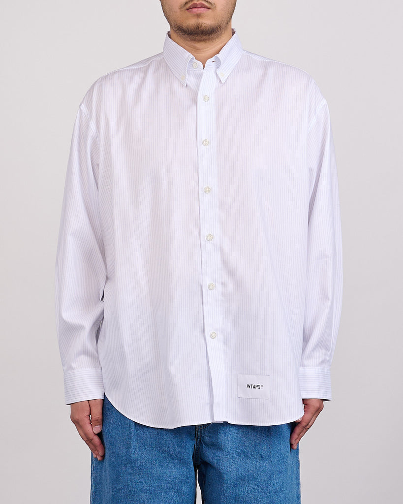 トップス wtaps BD 02 / LS / COTTON. HERRINGBONE M WTAPS BD02 LS Cotton Herringbone Textile Button Shirt Blue – LESS 17
