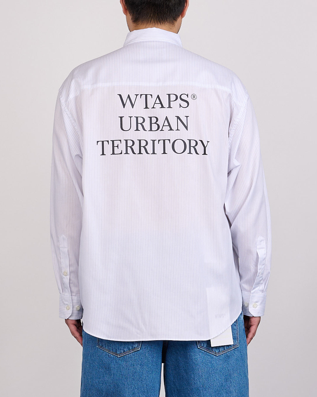 WTAPS BD02 LS Cotton Herringbone Textile Button Shirt Blue