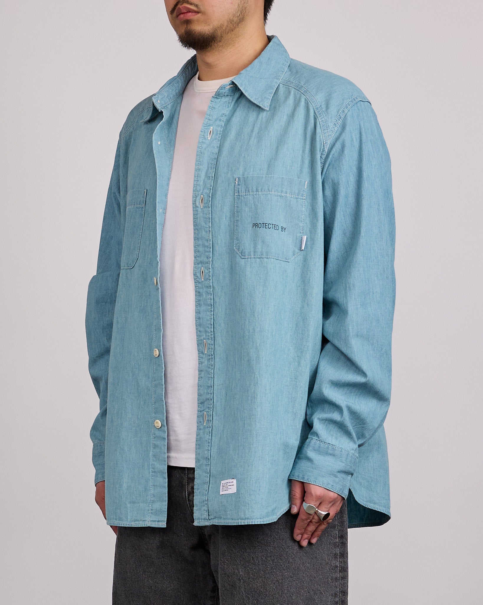 WTAPS CB LS Cotton Chambray Button Shirt Indigo – LESS 17