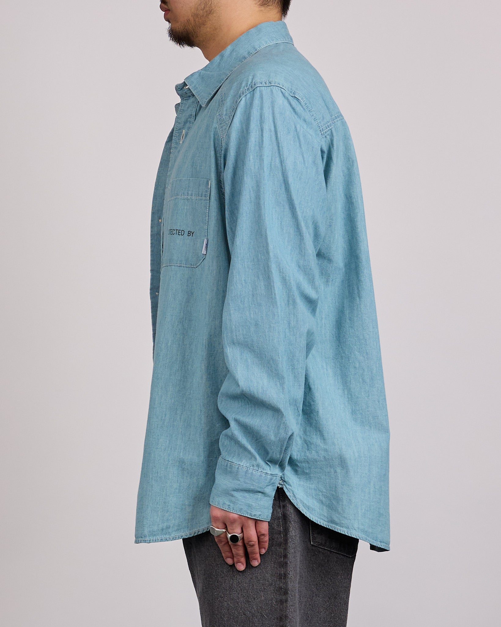WTAPS CB LS Cotton Chambray Button Shirt Indigo – LESS 17