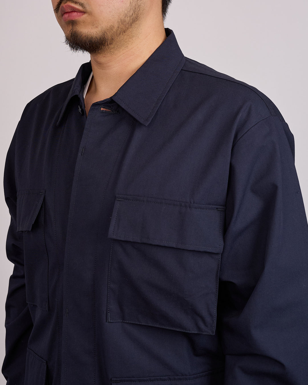 WTAPS JMOD LS NYCO Weather Cordura Button Shirt Navy