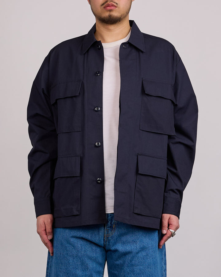 WTAPS JMOD LS NYCO Weather Cordura Button Shirt Navy