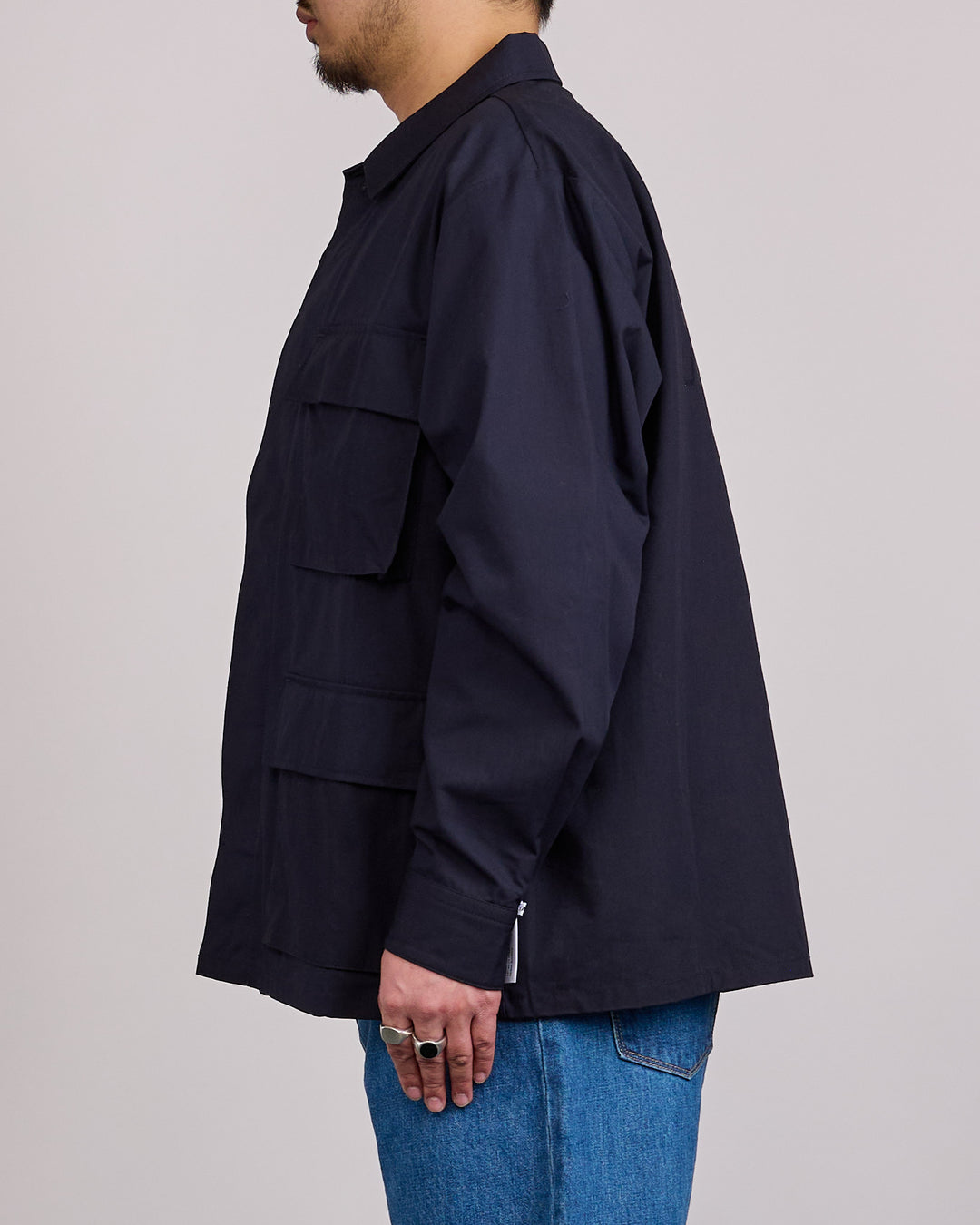 WTAPS JMOD LS NYCO Weather Cordura Button Shirt Navy