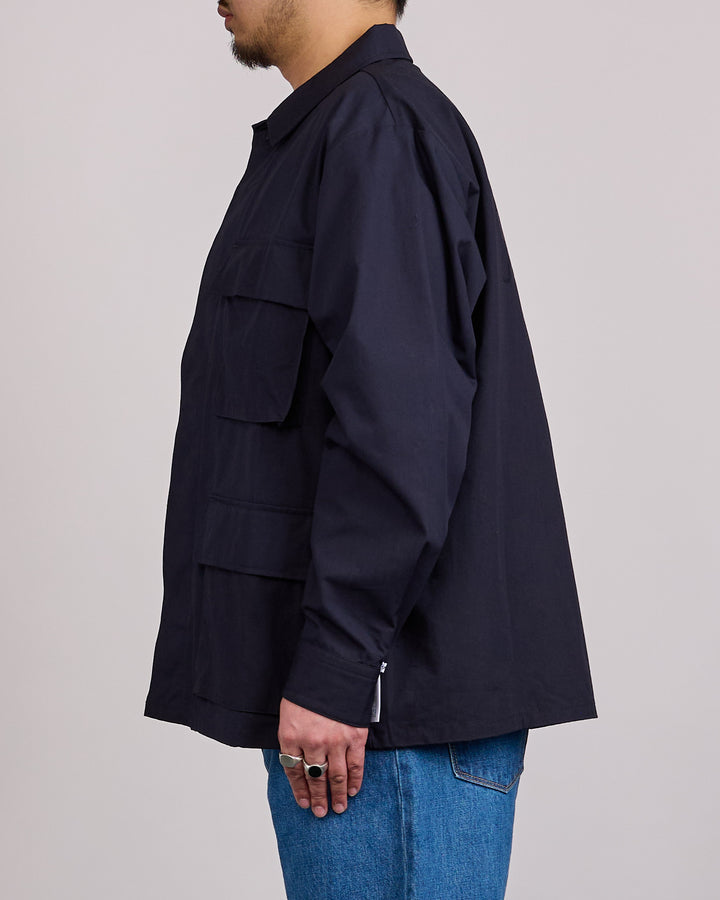 WTAPS JMOD LS NYCO Weather Cordura Button Shirt Navy