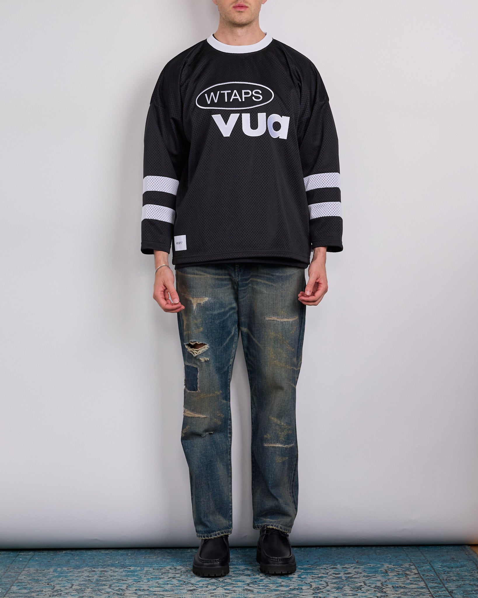 WTAPS Netminder Mesh Crew Black White – LESS 17