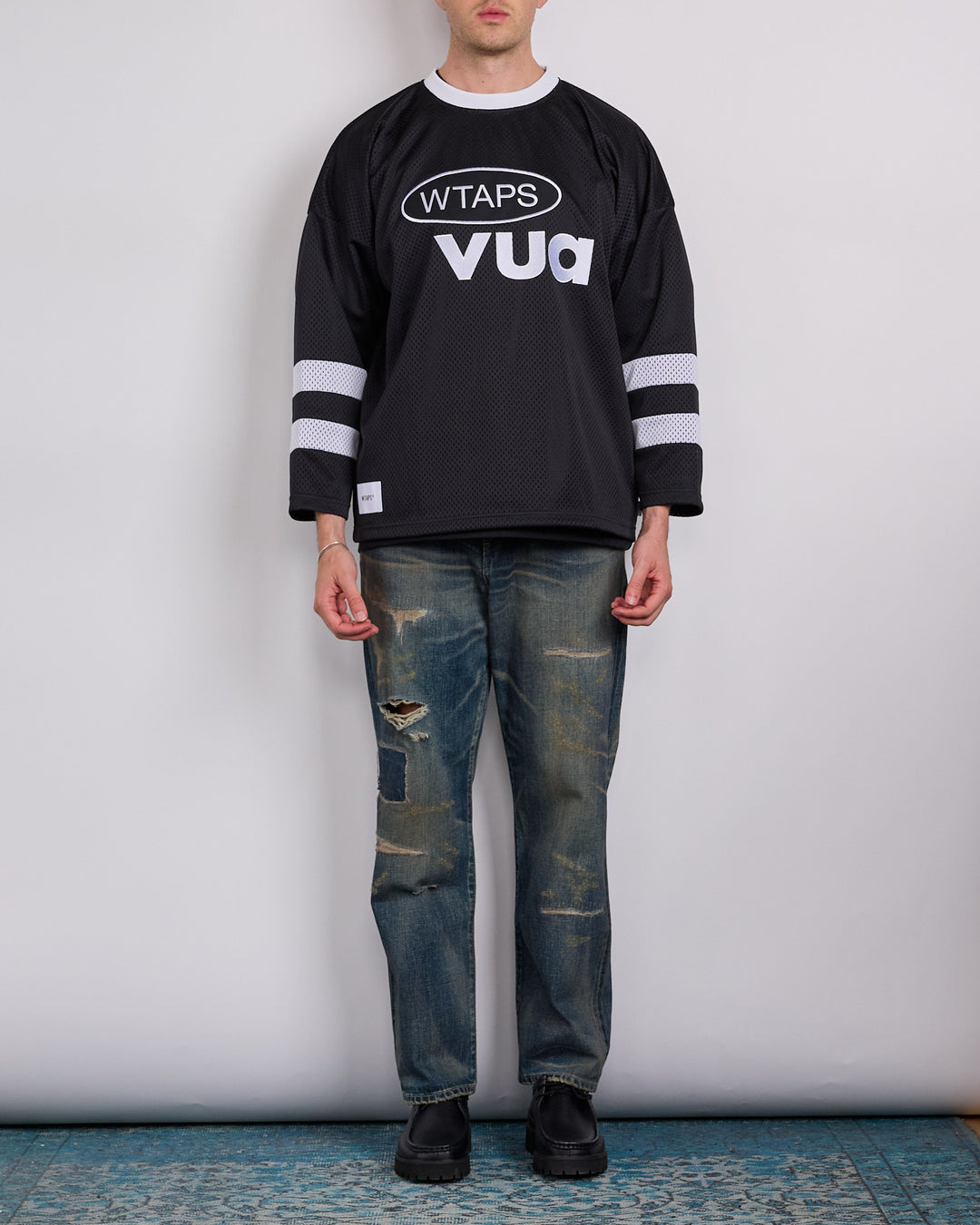 WTAPS Netminder Mesh Crew Black White