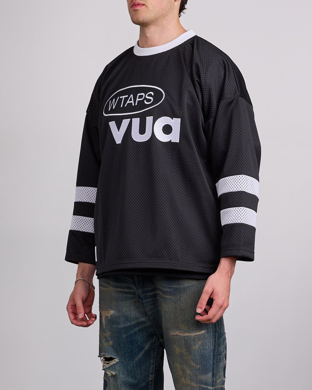WTAPS Netminder Mesh Crew Black White