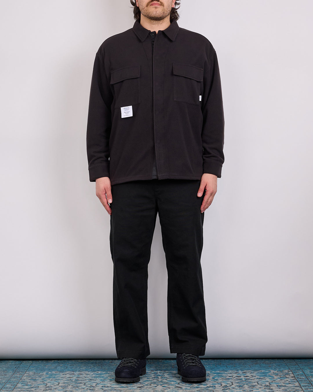 WTAPS OBJ Fleece Button Shirt Black