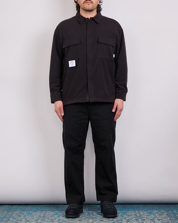 WTAPS OBJ Fleece Button Shirt Black