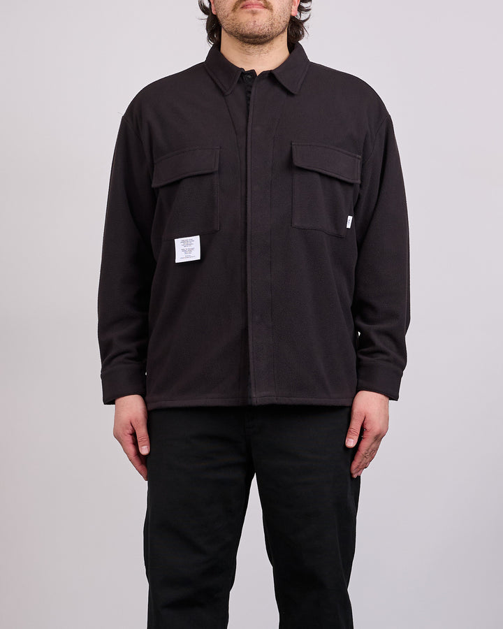 WTAPS OBJ Fleece Button Shirt Black
