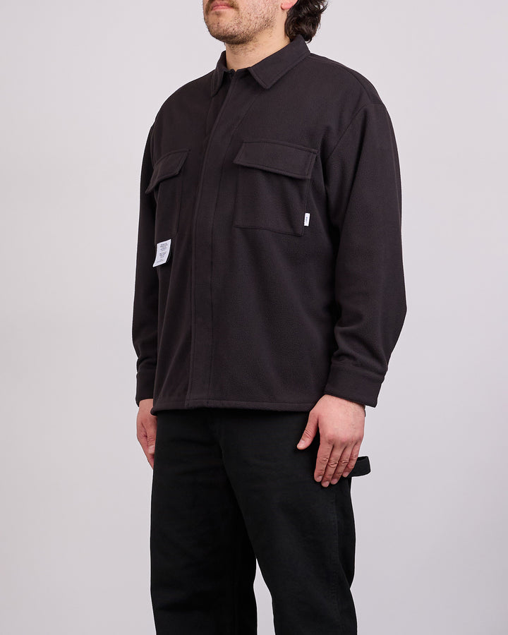 WTAPS OBJ Fleece Button Shirt Black