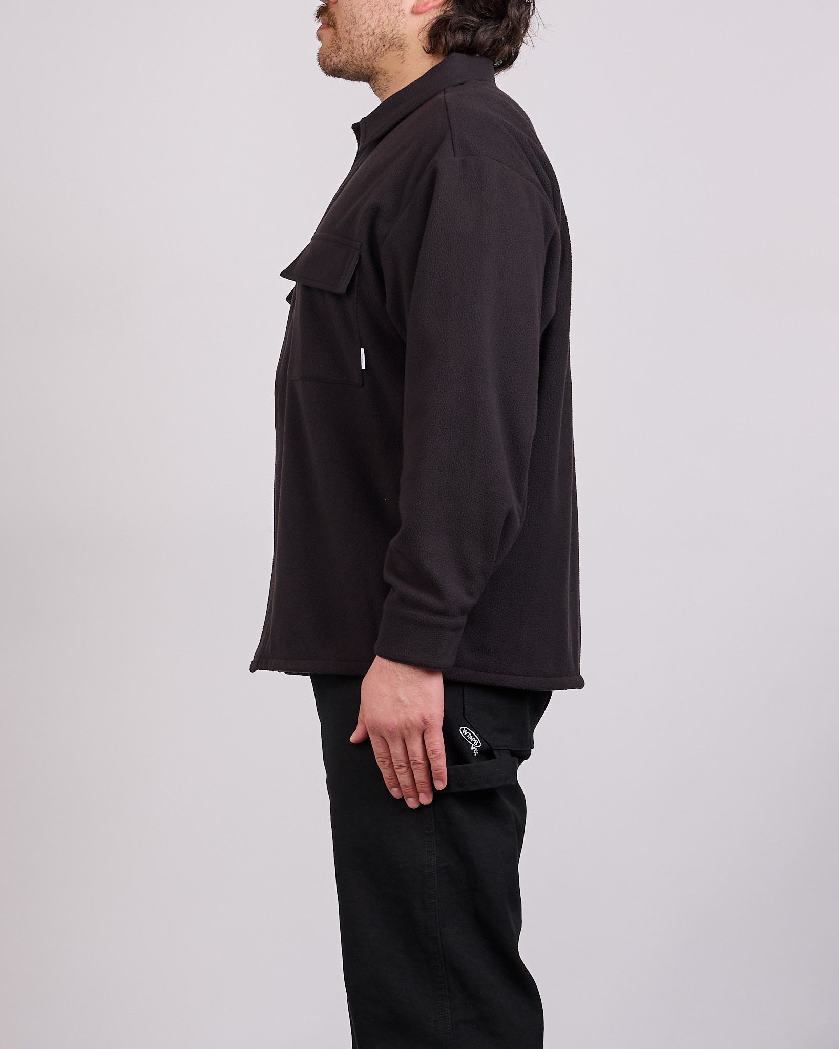 WTAPS OBJ Fleece Button Shirt Black – LESS 17