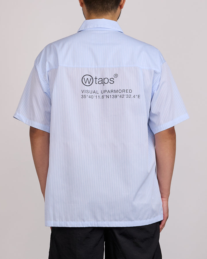 WTAPS REPO CPTL Broadcloth Textile SS Button Shirt Blue