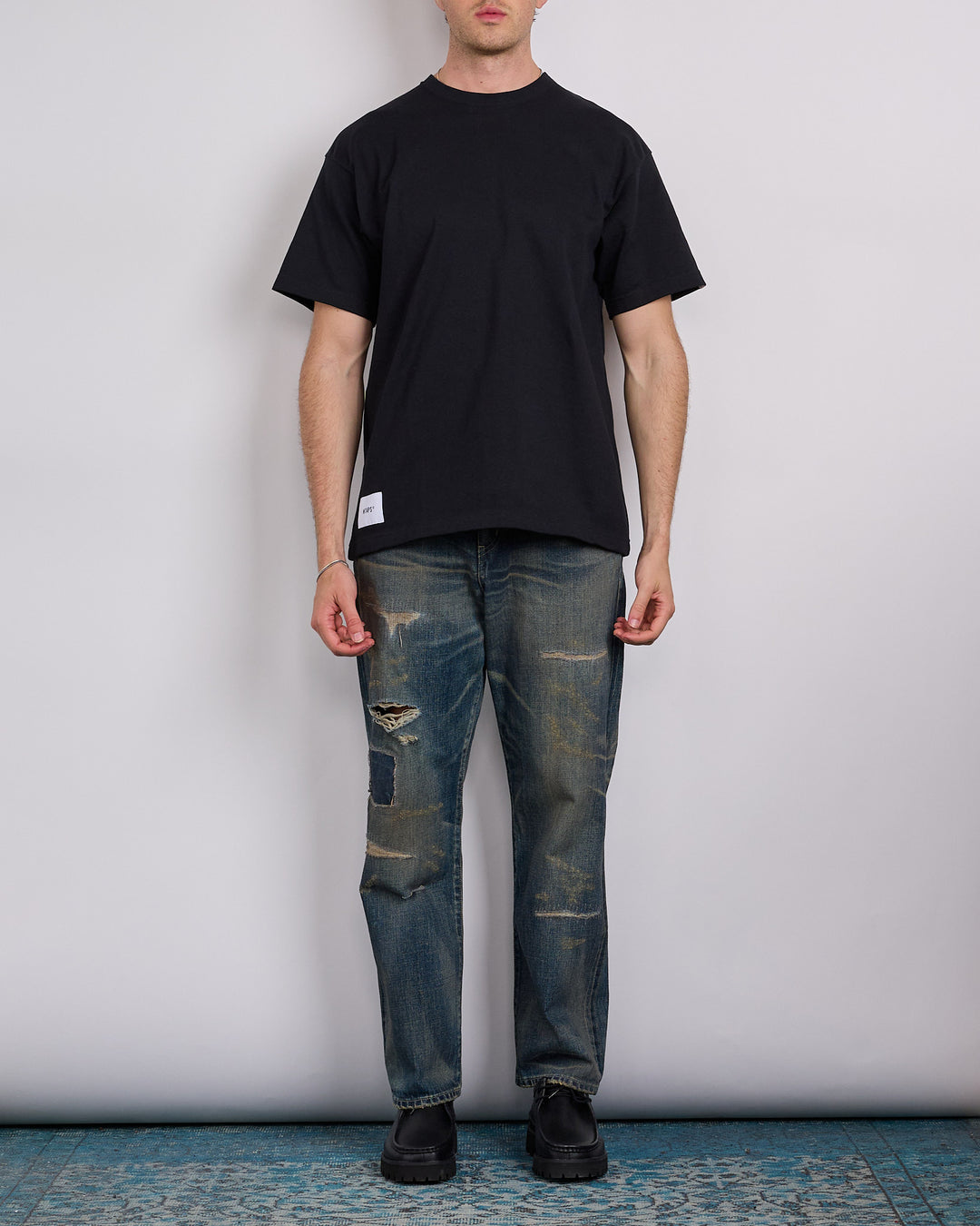 WTAPS Sign YD Label Embroidered T-Shirt Black