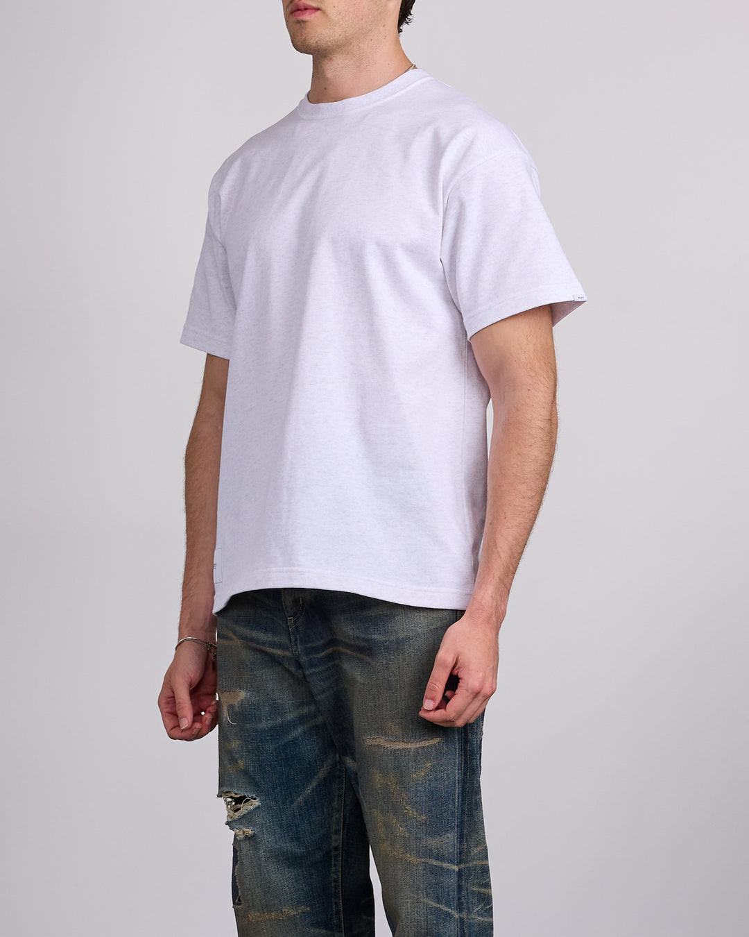 WTAPS Sign YD Label Embroidered T-Shirt Light Gray