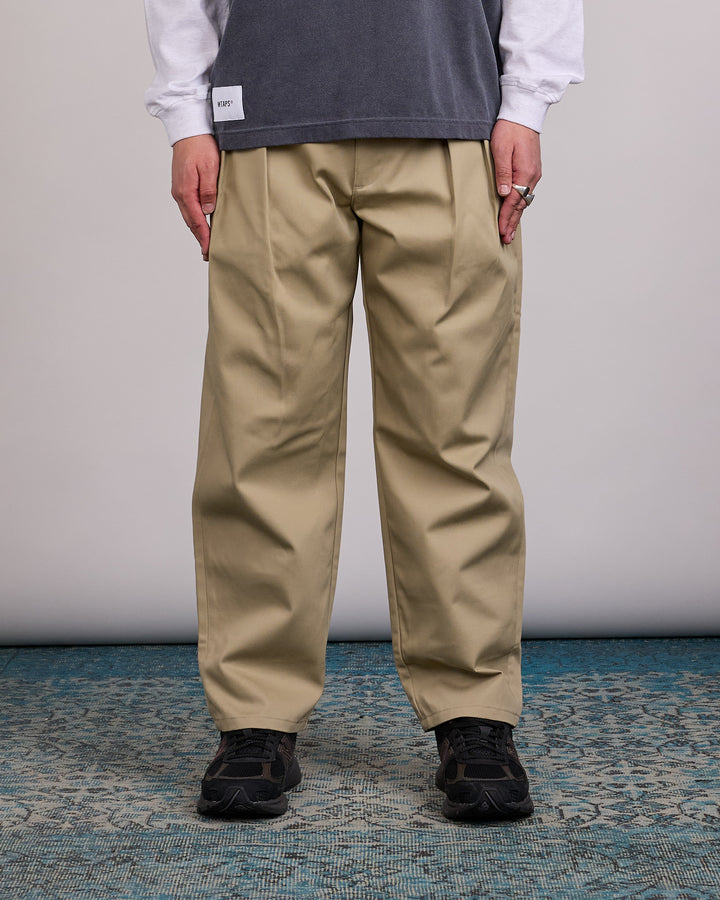 WTAPS TRDT1802 Cptl Twill Double Pleated Pant Beige
