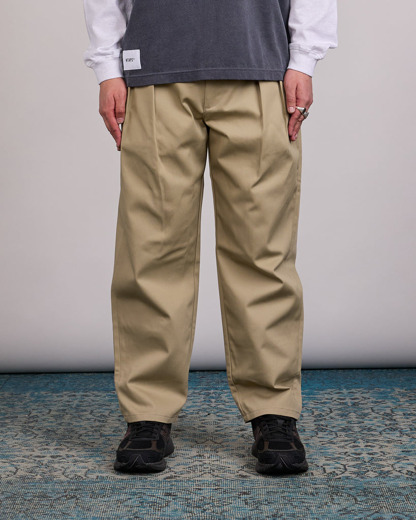 WTAPS TRDT1802 Cptl Twill Double Pleated Pant Beige – LESS 17