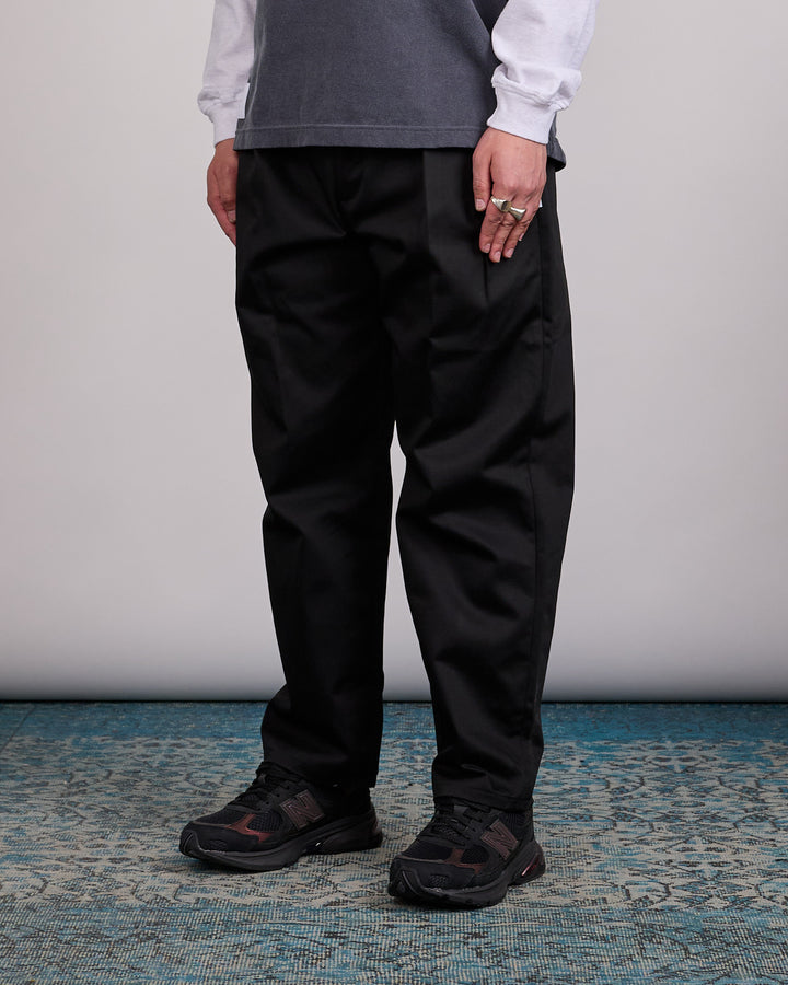 WTAPS TRDT1802 Cptl Twill Double Pleated Pant Black