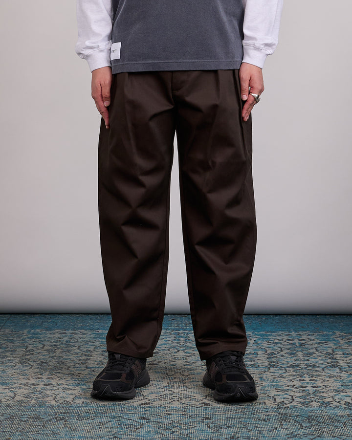 WTAPS TRDT1802 Cptl Twill Double Pleated Pant Brown