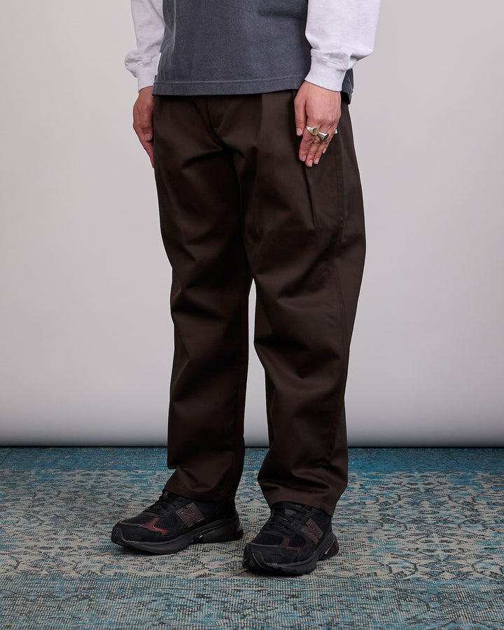 WTAPS TRDT1802 Cptl Twill Double Pleated Pant Brown