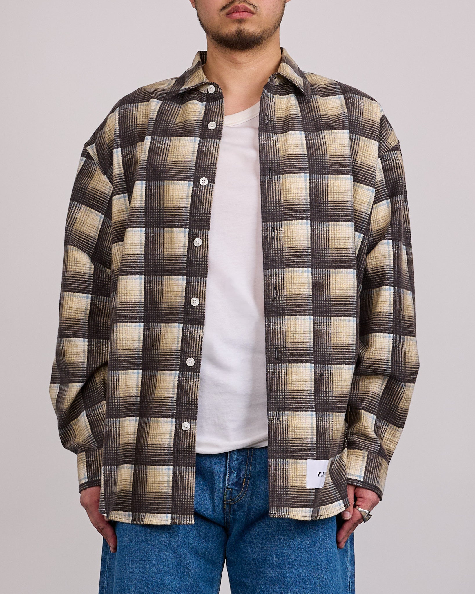 トップス wtaps TXT 02 / LS / COTTONFLANNEL WTAPS TXT 02 LS Cotton Flannel Textile Button Shirt Black – LESS 17
