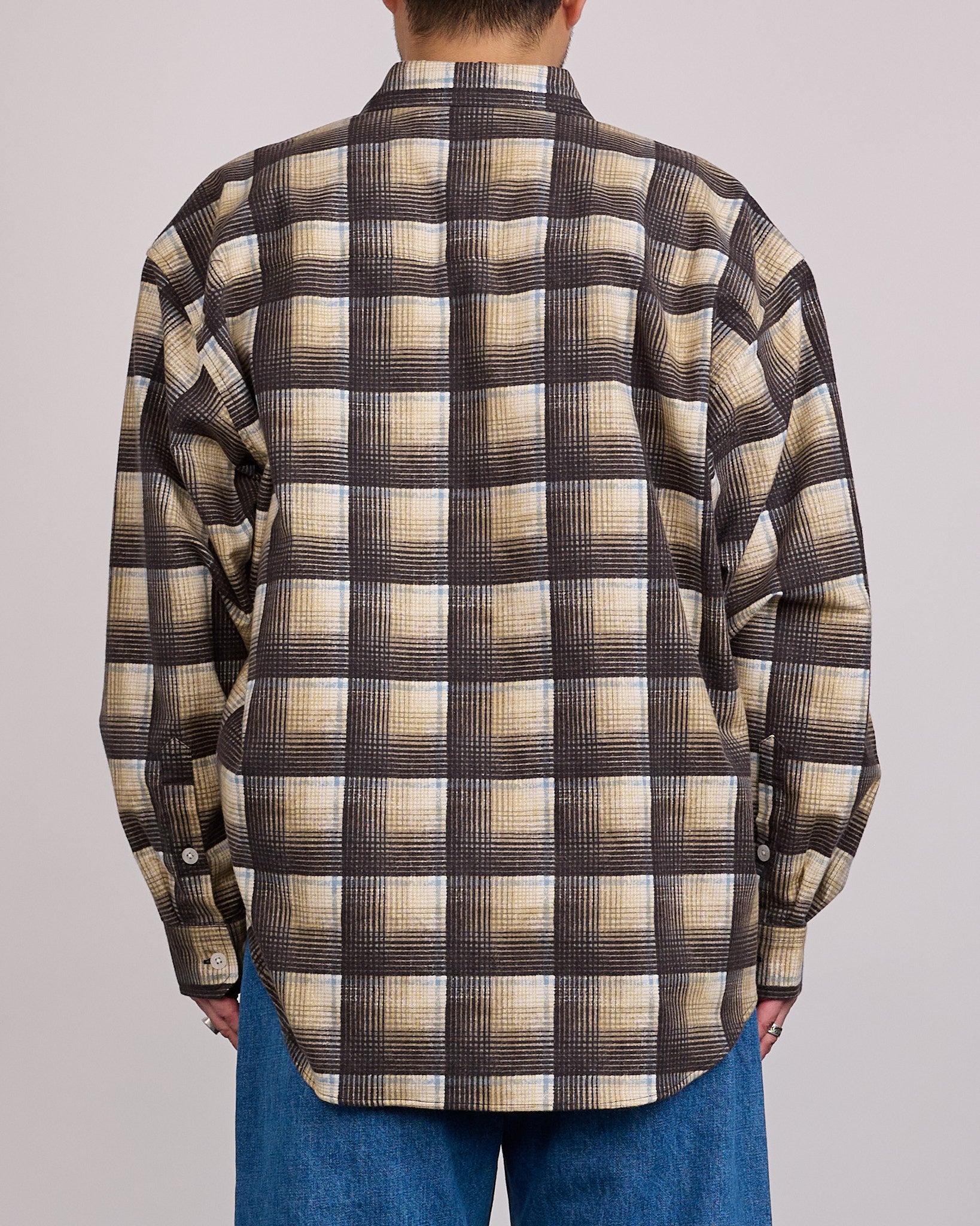 WTAPS TXT 02 LS Cotton Flannel Textile Button Shirt Black – LESS