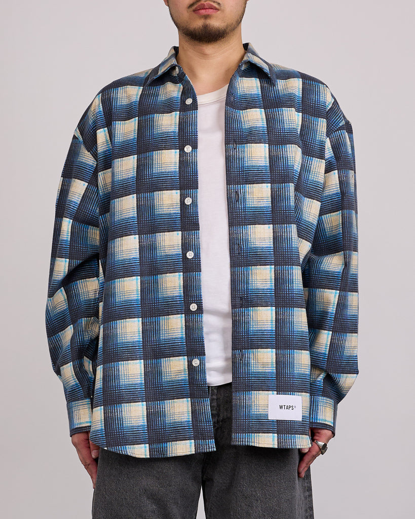 WTAPS TXT 02 LS Cotton Flannel Textile Button Shirt Blue – LESS 17