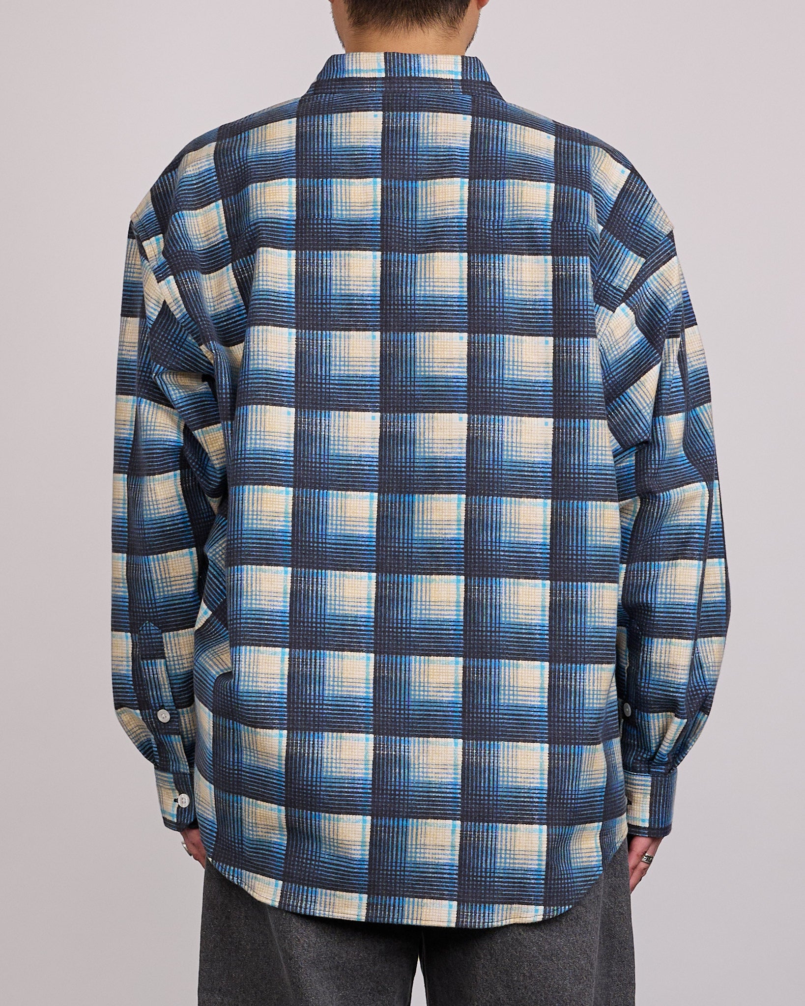 WTAPS TXT 02 LS Cotton Flannel Textile Button Shirt Blue – LESS 17