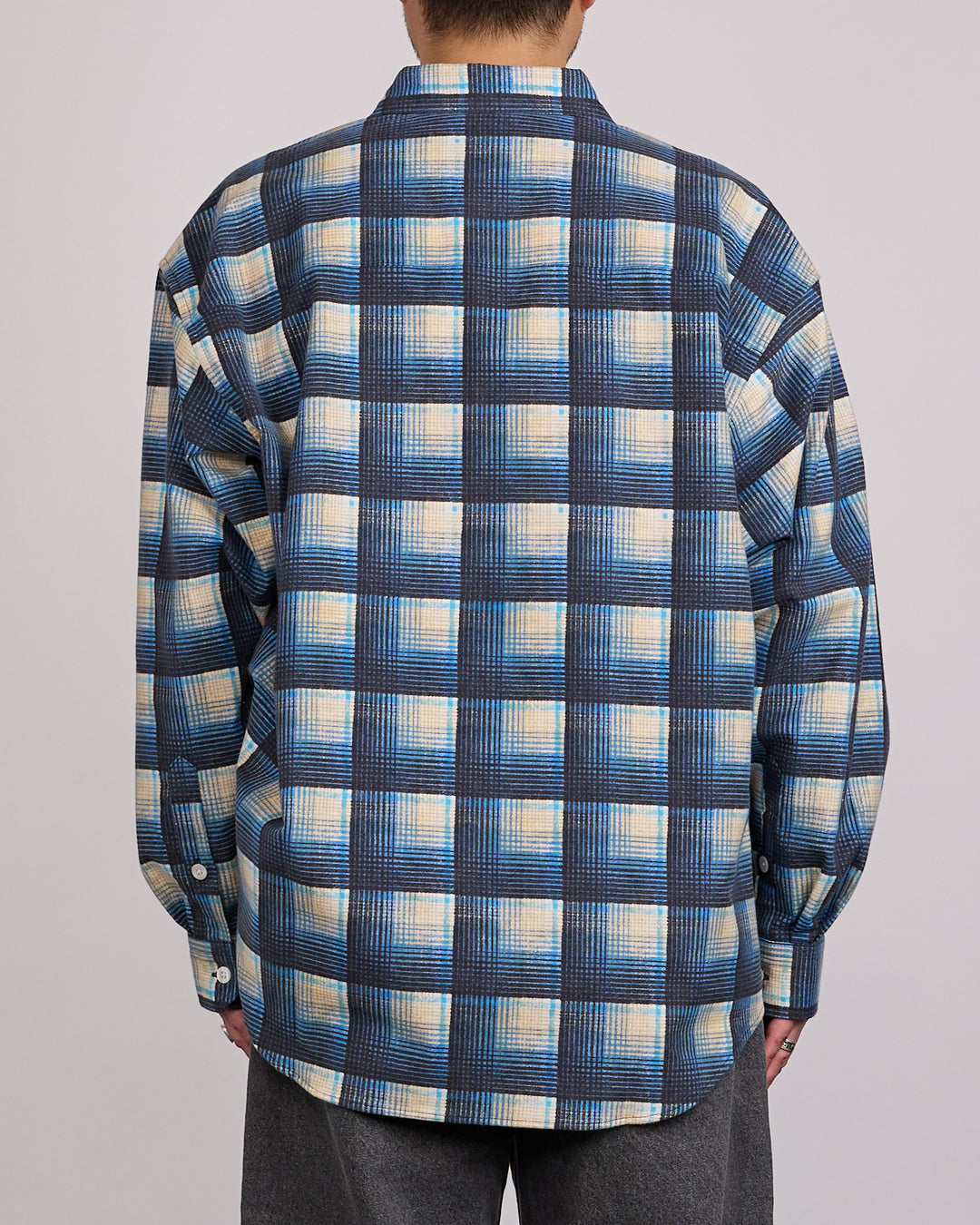 WTAPS TXT 02 LS Cotton Flannel Textile Button Shirt Blue