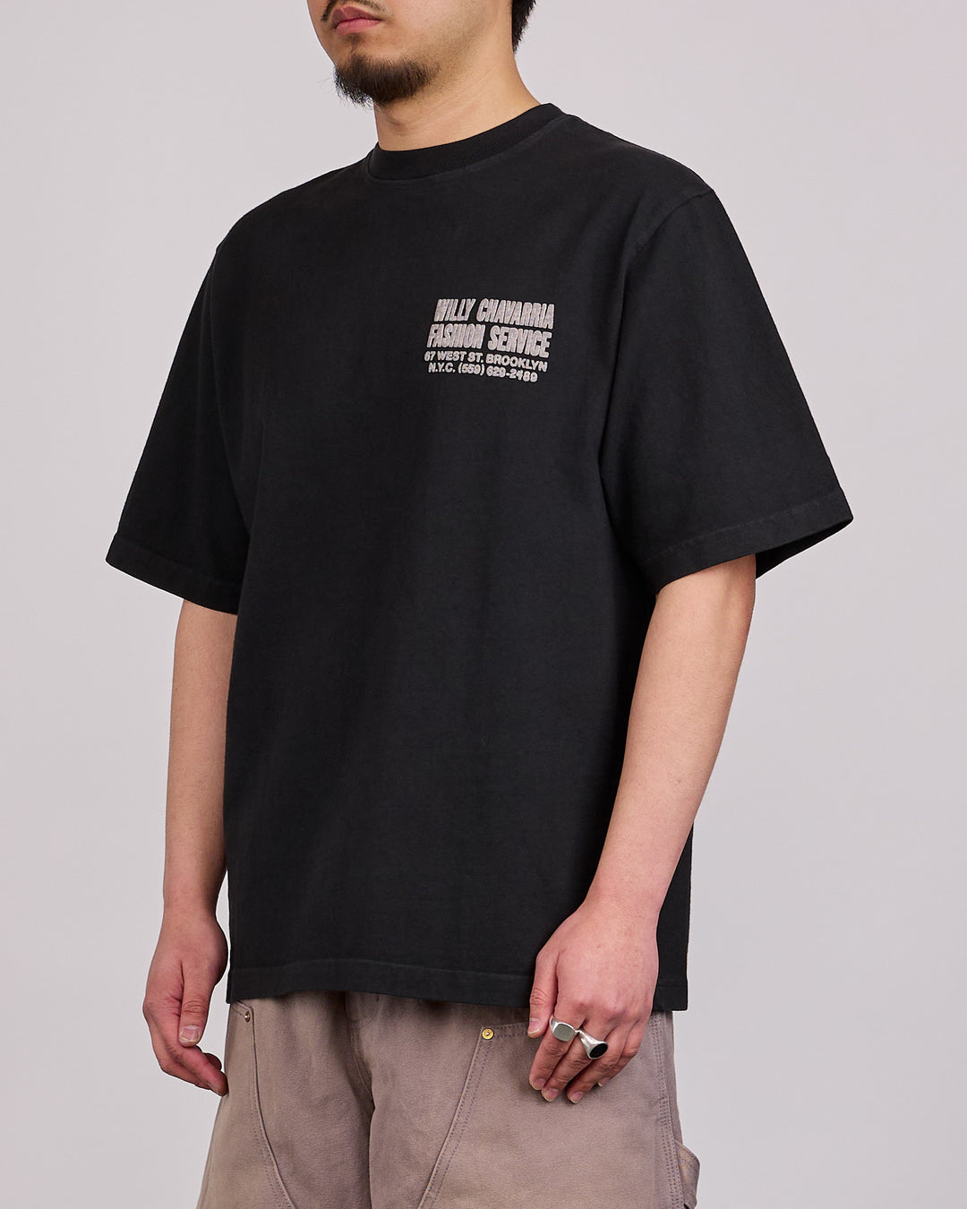 Willy Chavarria Fashion Services Standard T-Shirt Black