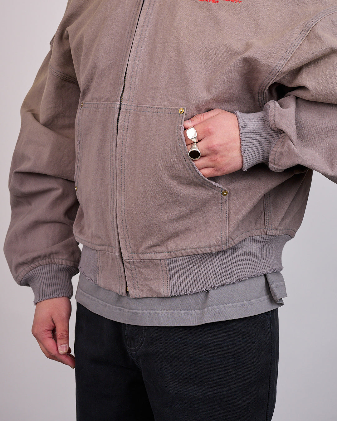 Willy Chavarria Juggernaut Workwear Hoodie Jacket Concrete