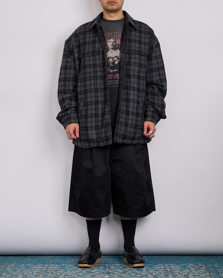 Willy Chavarria Quilted Overshirt Jacket Charcoal