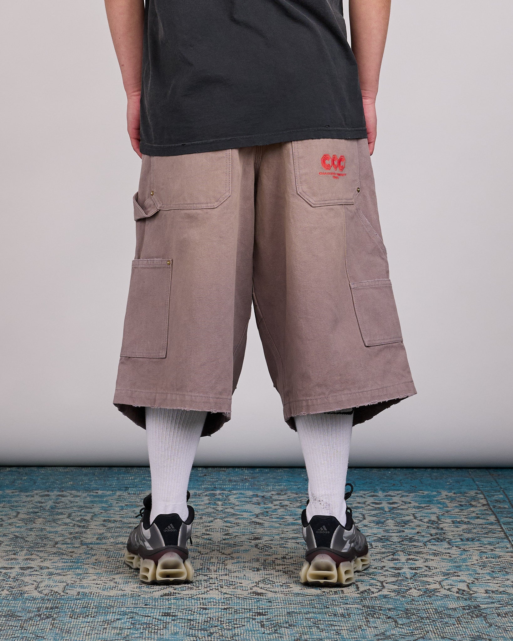 Willy Chavarria Stockton Double Knee Short Concrete – LESS 17