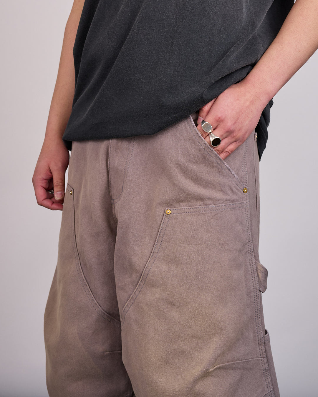 Willy Chavarria Stockton Double Knee Short Concrete