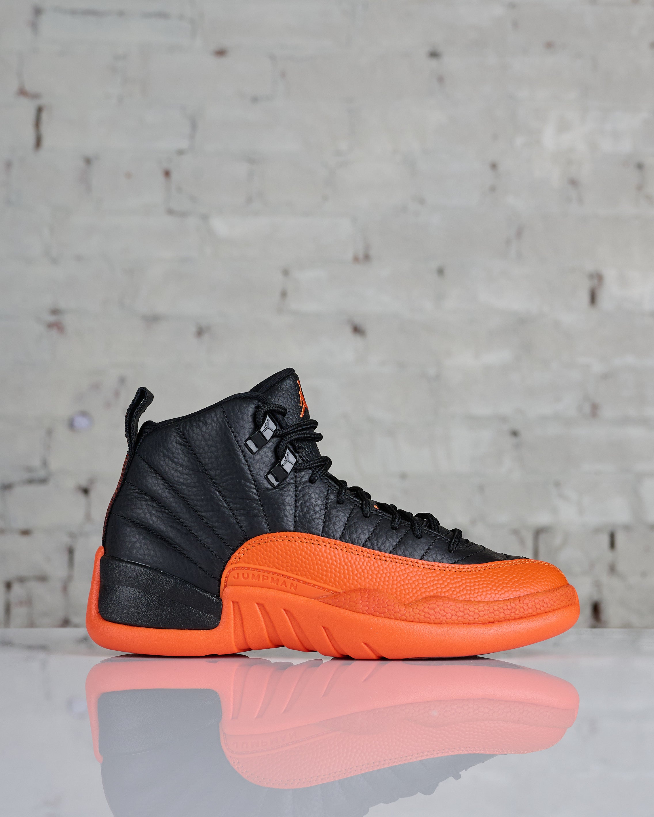 Nike Women's Air Jordan 12 Retro Black/Brilliant Orange-White