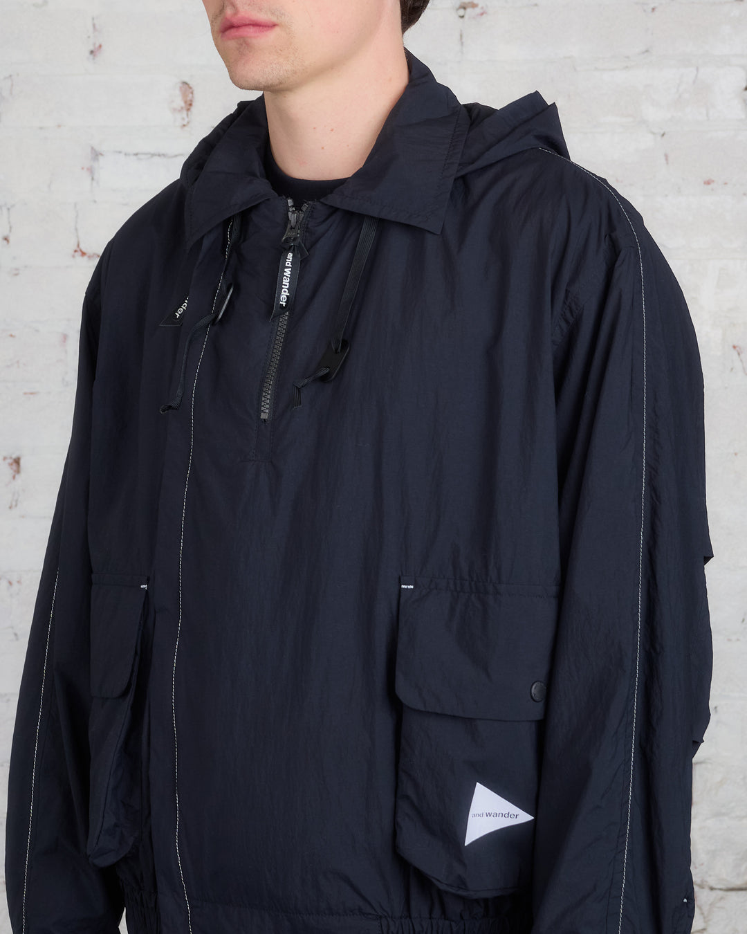 and wander Water Repellent Ripstop Oversized Cargo Pant Black